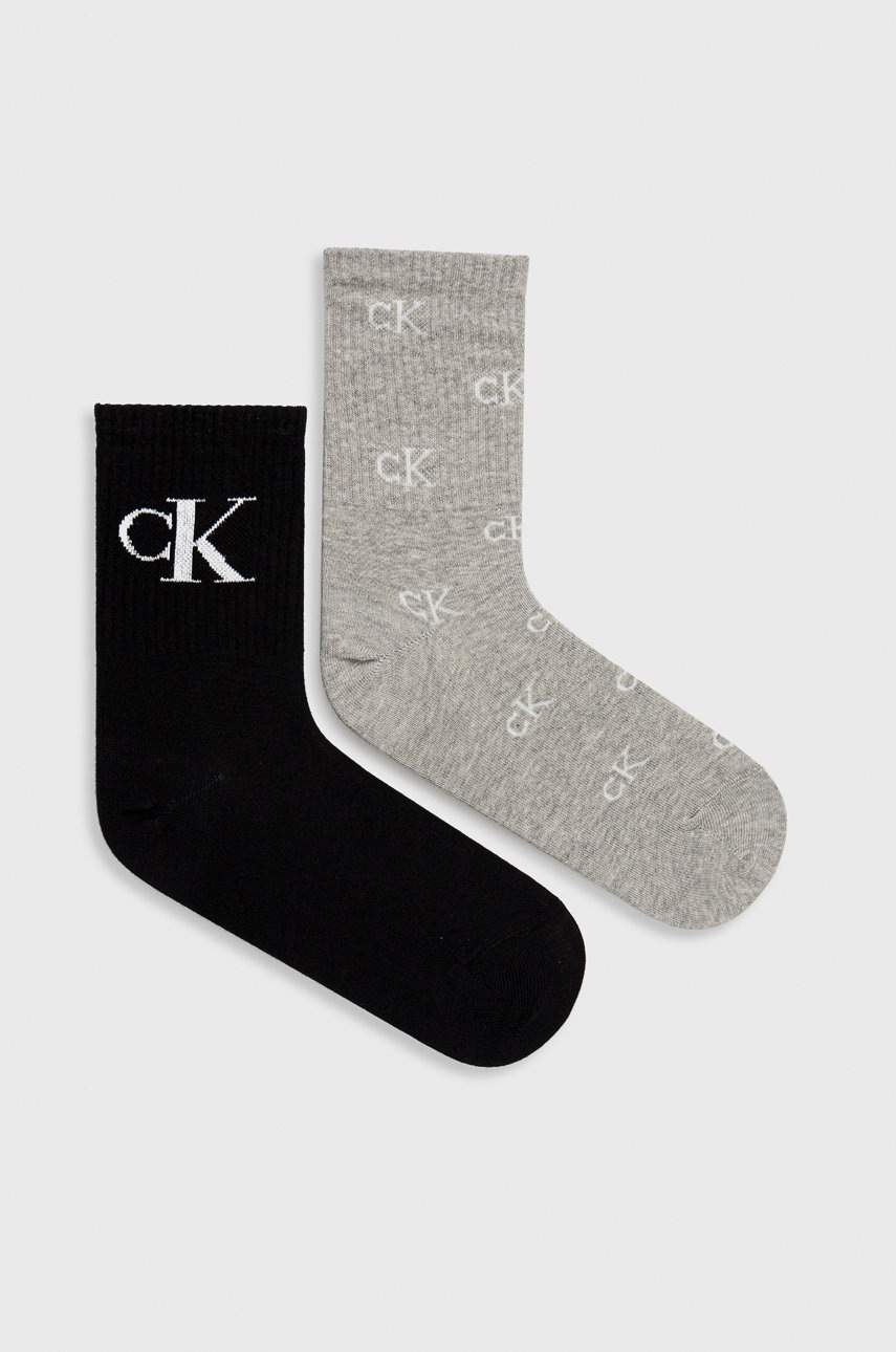 

Чорапи Calvin Klein дамски в сиво, Сив