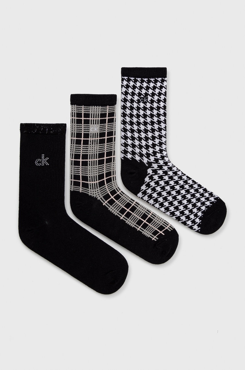 

Чорапи Calvin Klein дамски в черно, Черен