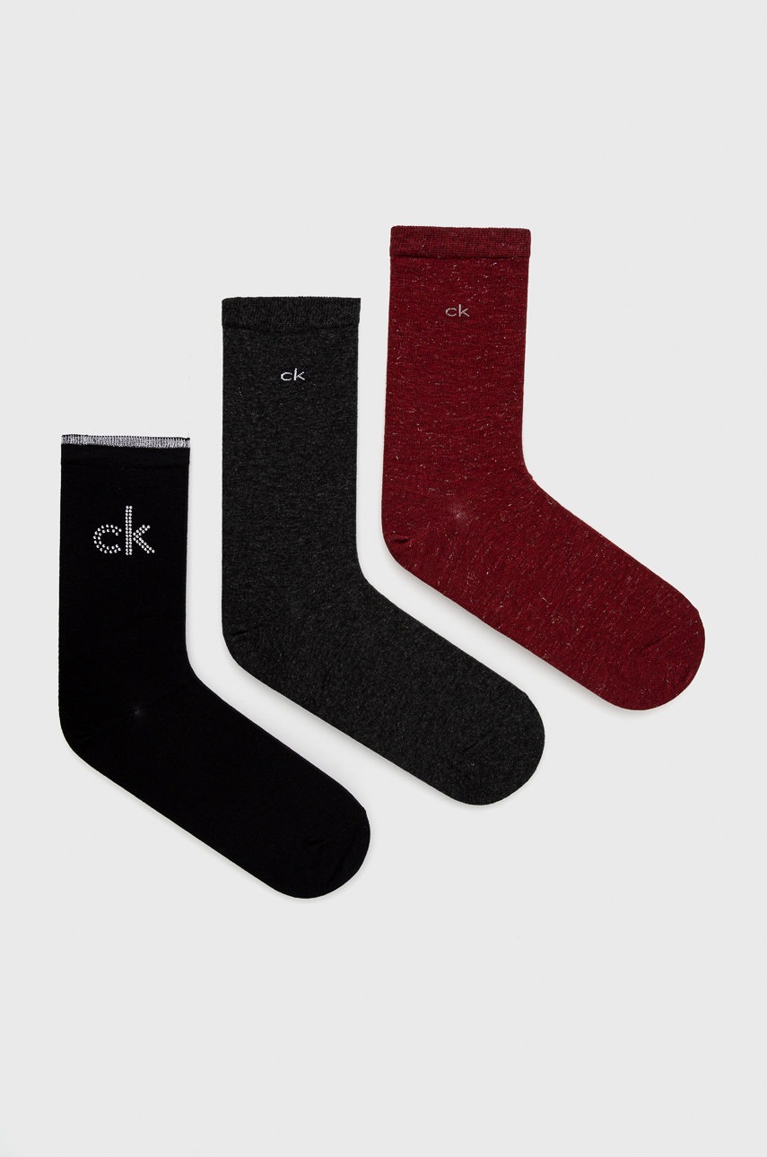 

Чорапи Calvin Klein дамски в бордо