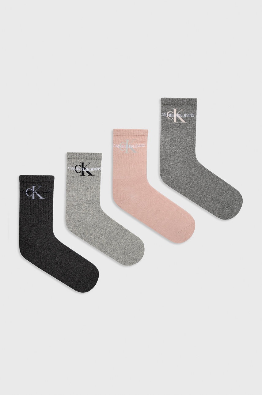 

Чорапи Calvin Klein дамски в сиво, Сив