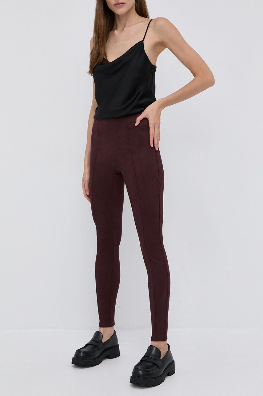 E-shop Kalhoty Spanx dámské, hnědá barva, hladké