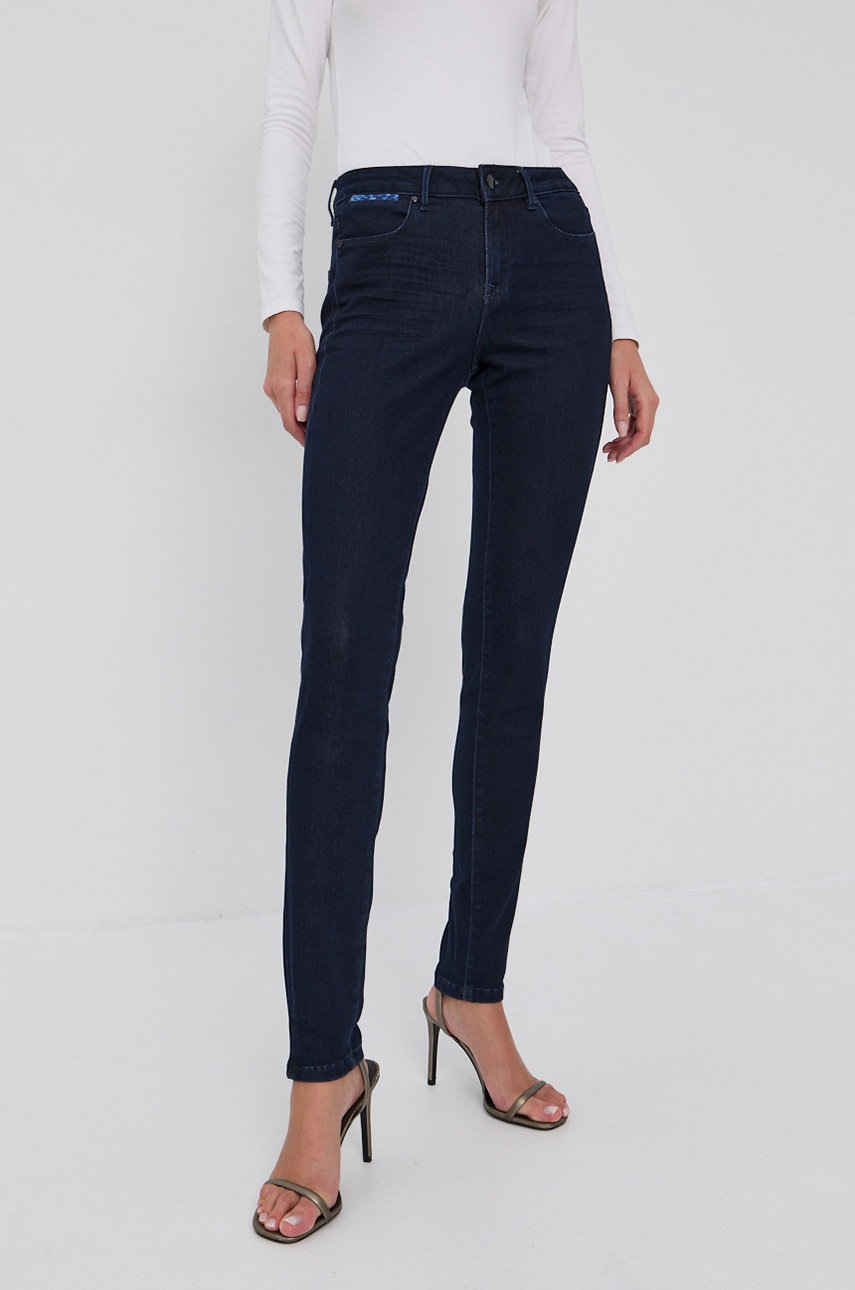 

Дънки Guess Jegging Mid дамски със стандартна талия, Тъмносин