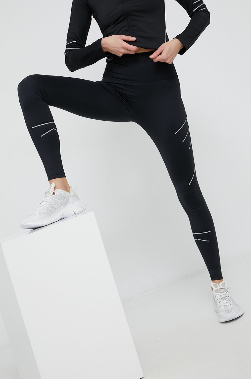 Guess Legginsy damskie kolor czarny gładkie