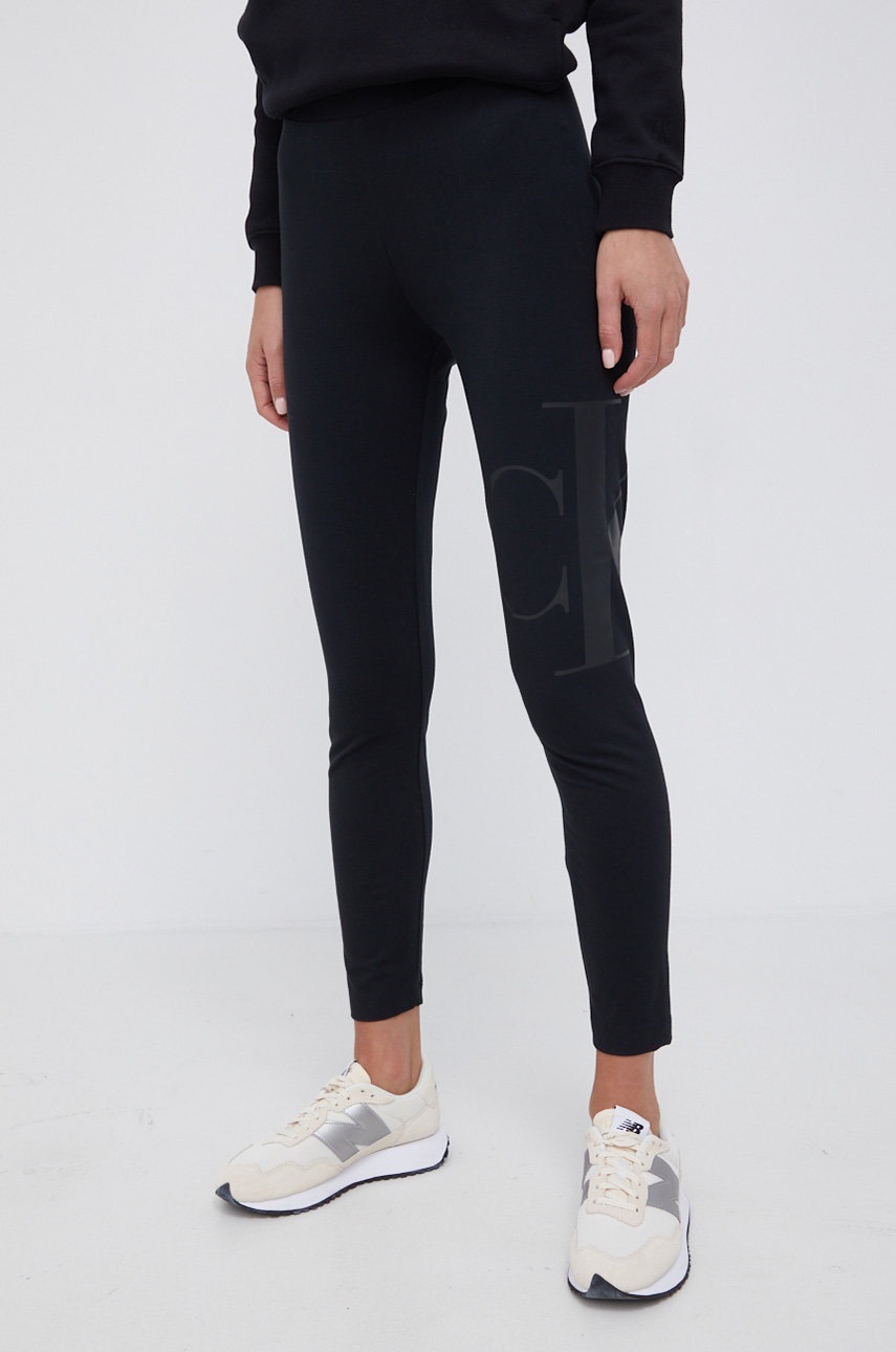 

Клин Calvin Klein Jeans дамски в черно с изчистен дизайн, Черен