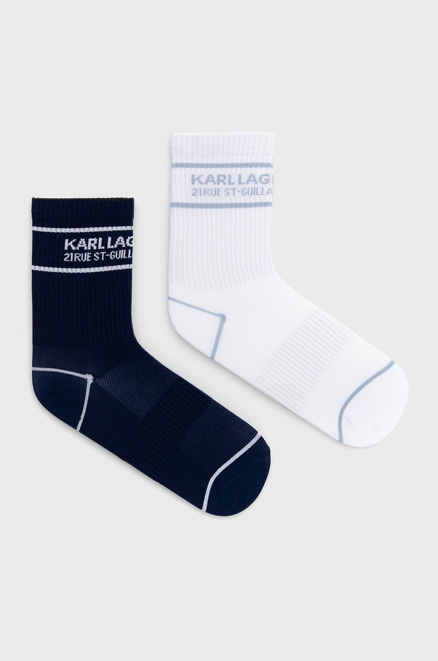 Ponožky Karl Lagerfeld dámské, tmavomodrá barva - námořnická modř -  100 % Nylon