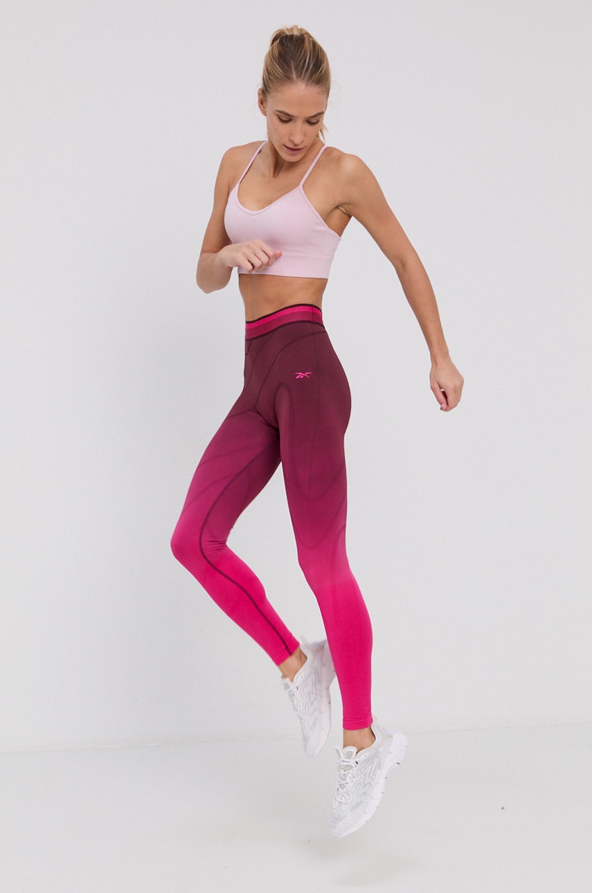 

Леггинсы Reebok GT3142 женские цвет фиолетовый с узором