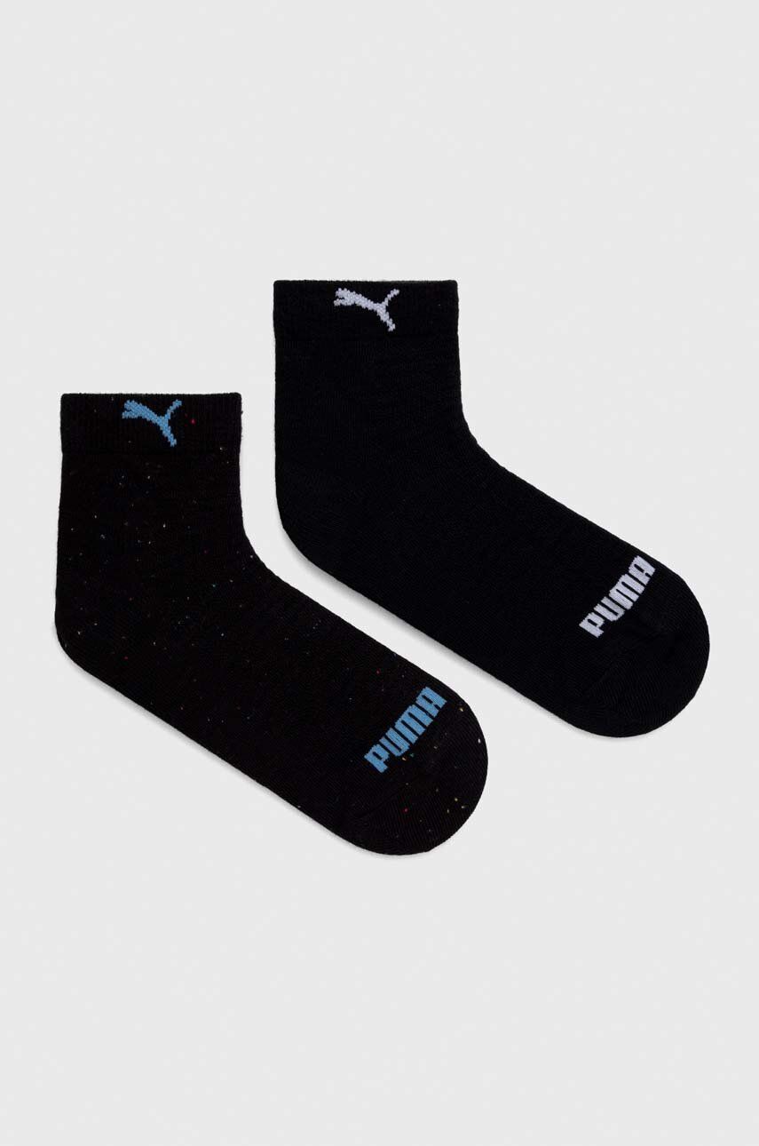 Ponožky Puma 2-pack dámské, černá barva - černá - 75 % Bavlna