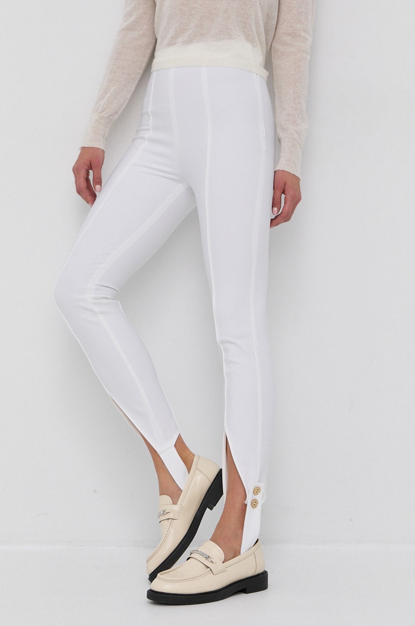 Elisabetta franchi pantaloni femei, culoarea alb