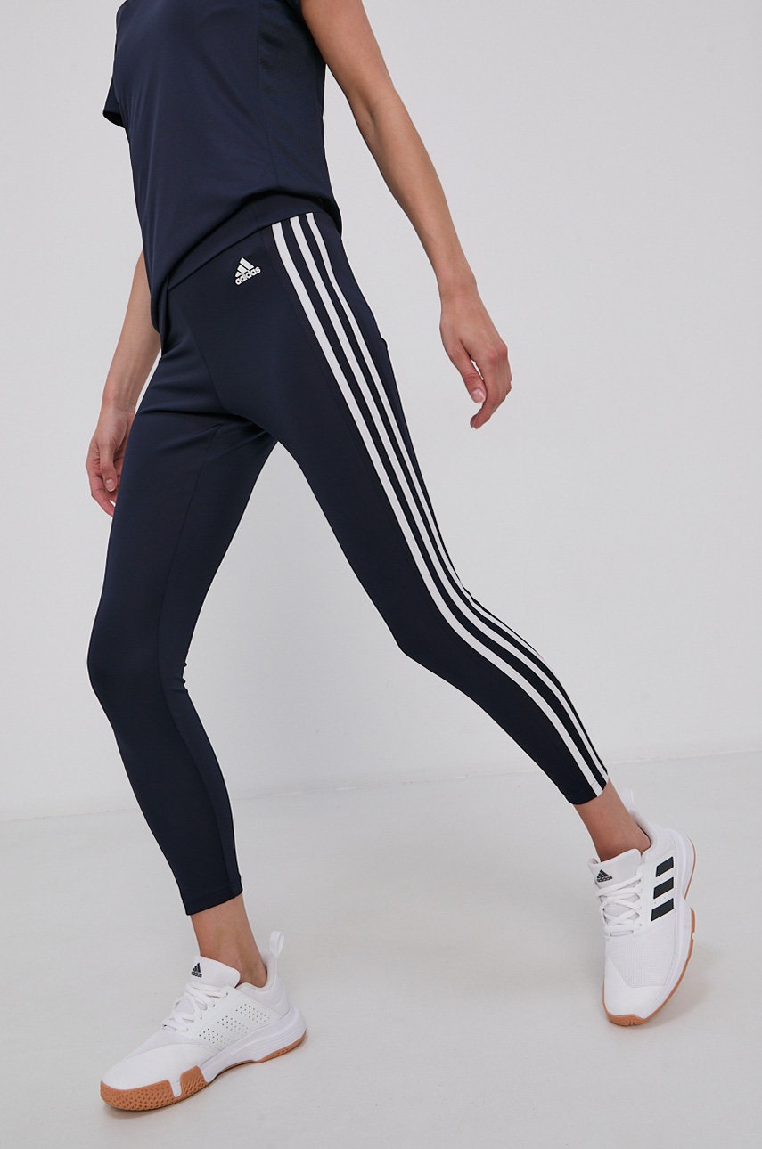 

Легінси adidas жіночі колір синій гладкі