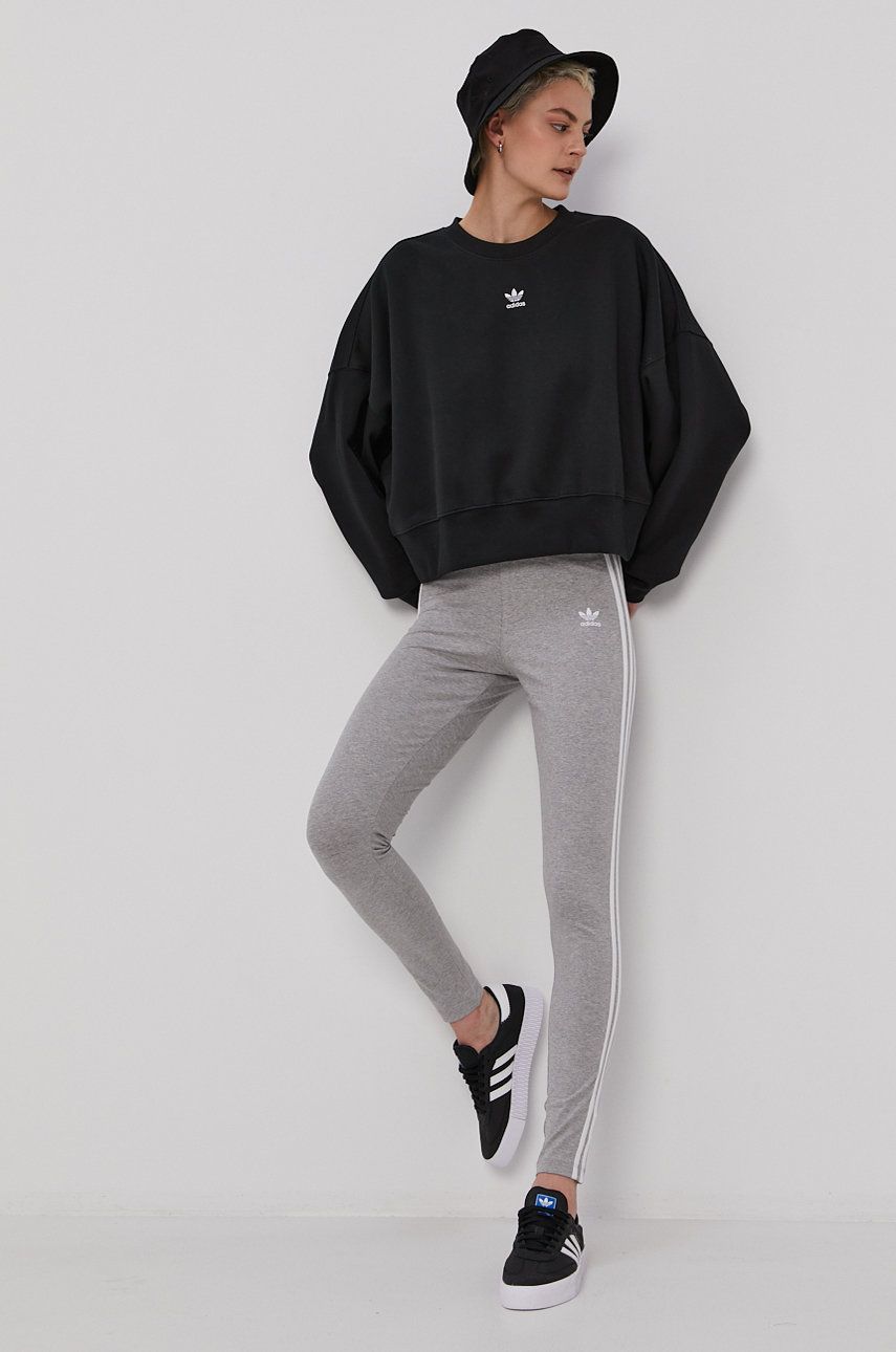 Adidas Originals Colanti femei culoarea gri material neted