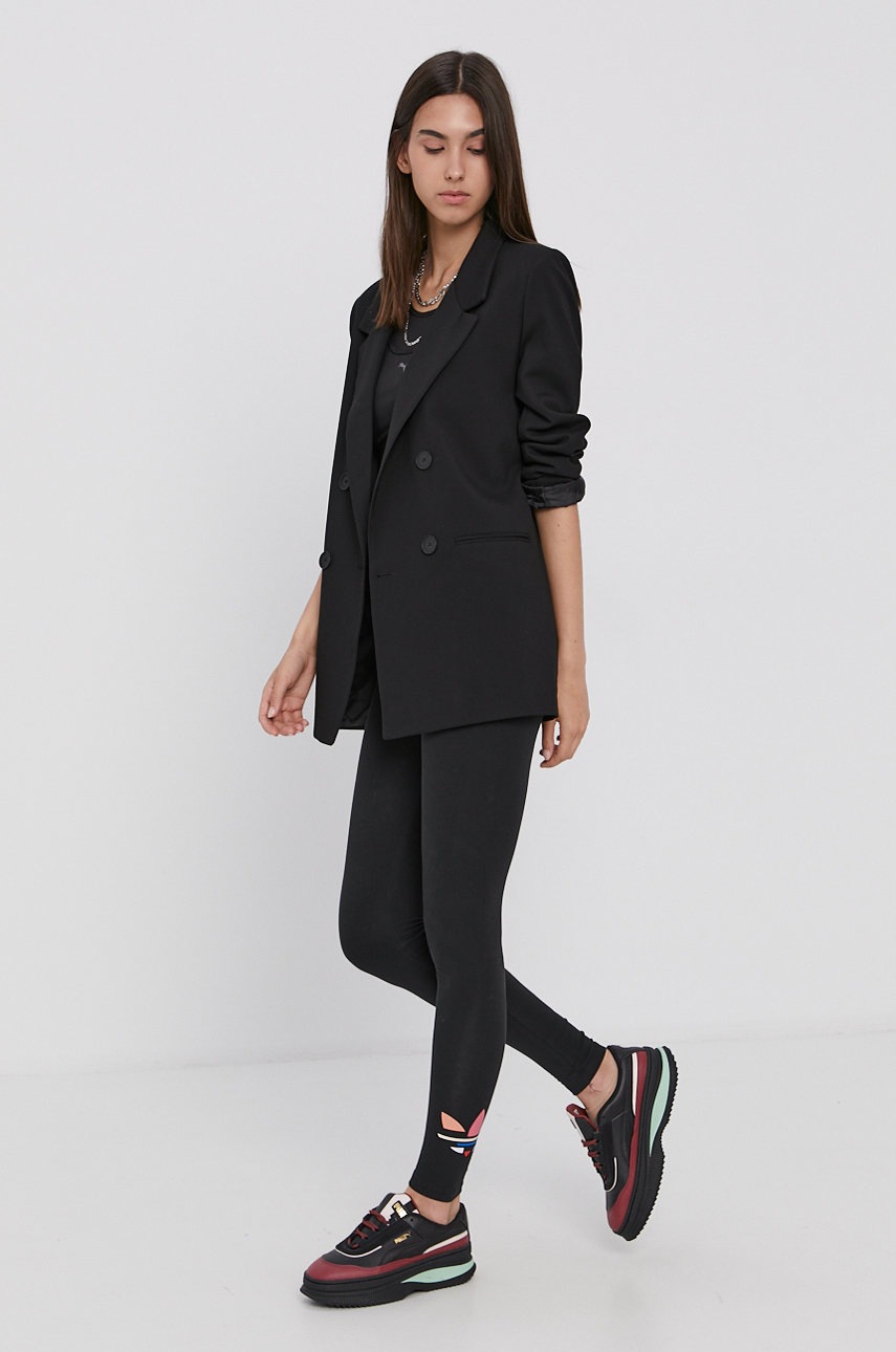 

Леггинсы adidas Originals H22850 женские цвет чёрный с принтом