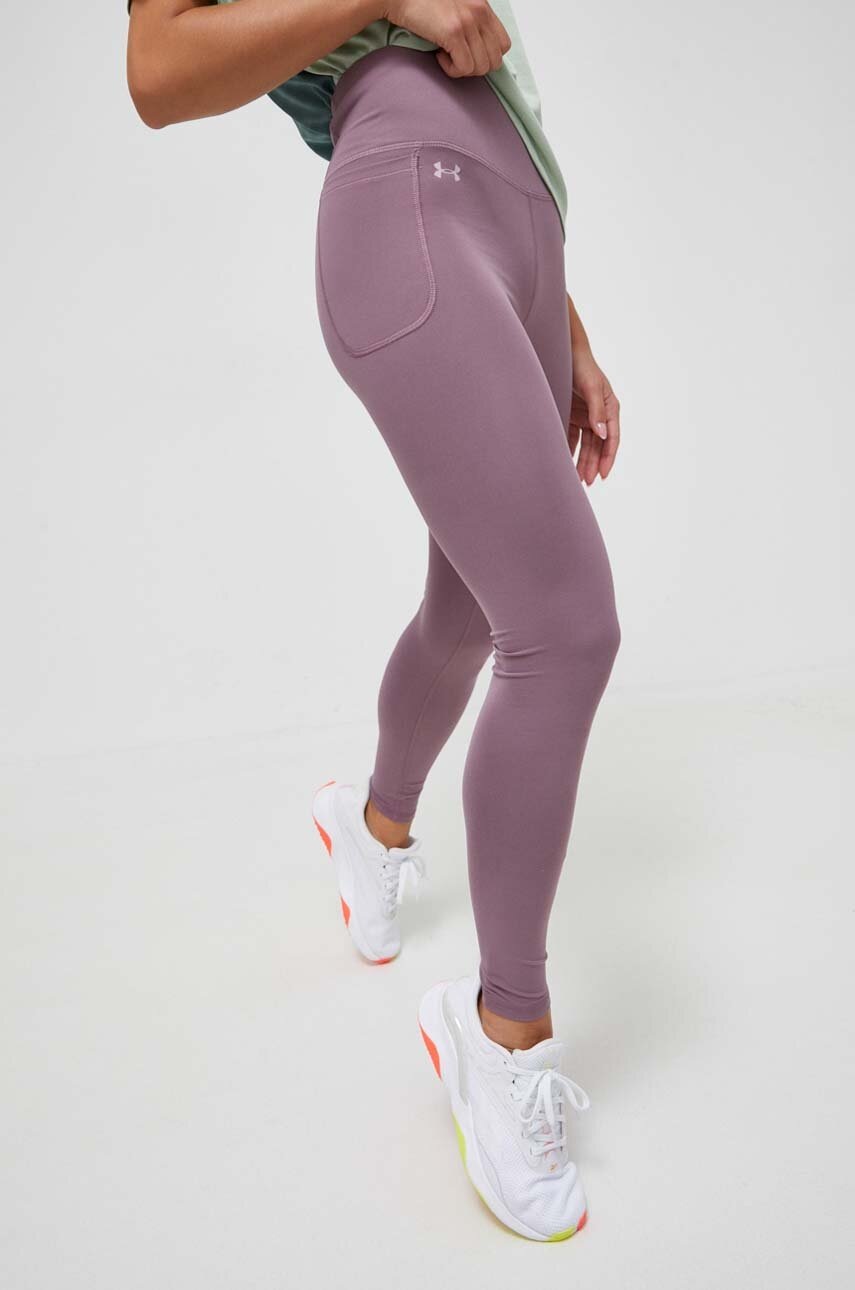 Under Armour Leggins De Antrenament Motion Femei, Culoarea Violet, Neted