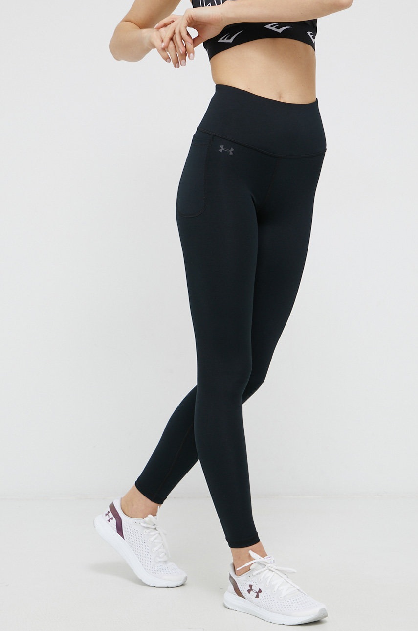 Under Armour Leggins De Antrenament Motion 1361109 Femei, Culoarea Negru, Neted