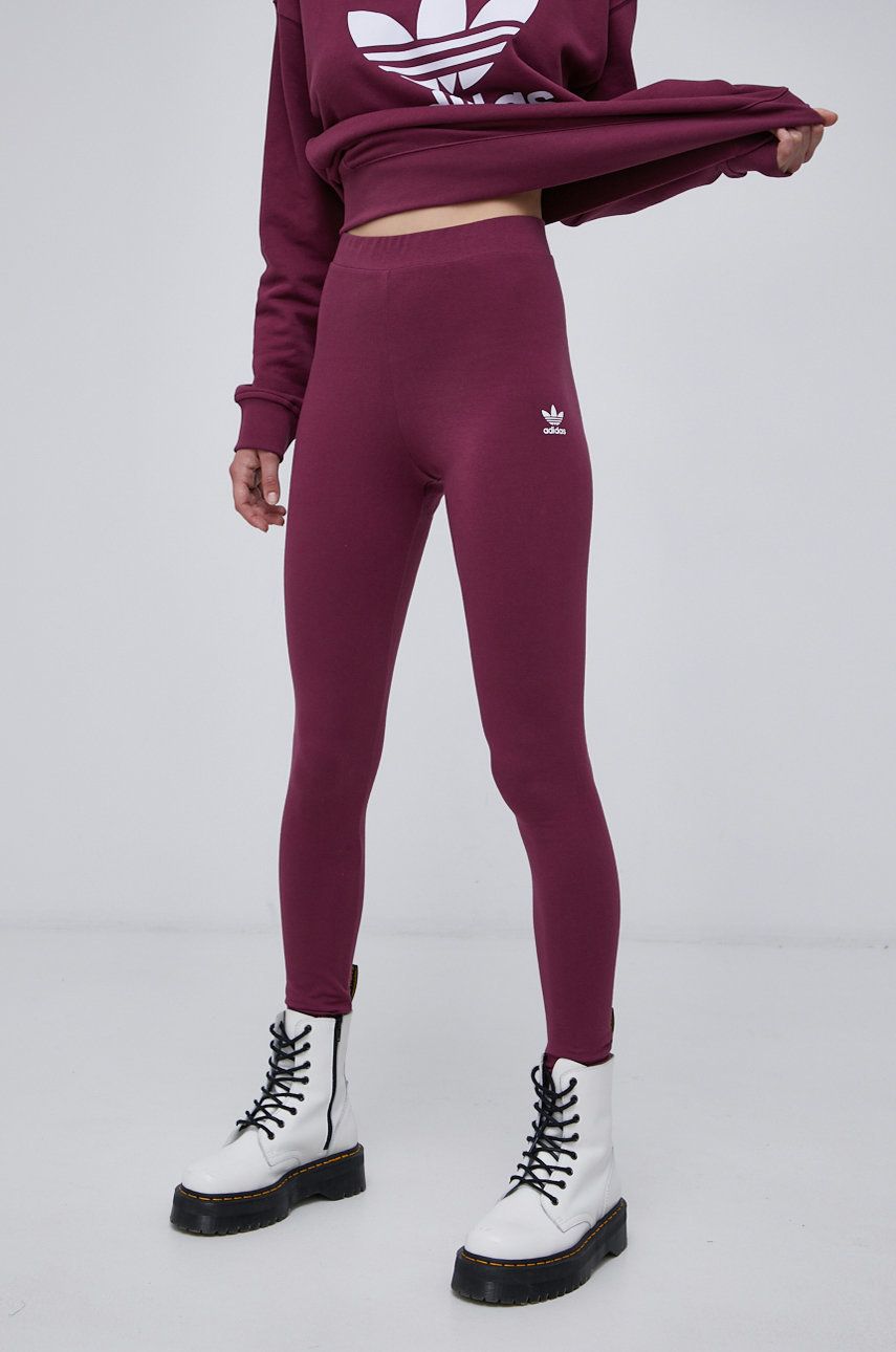 Adidas Originals Colanti femei, culoarea violet, material neted