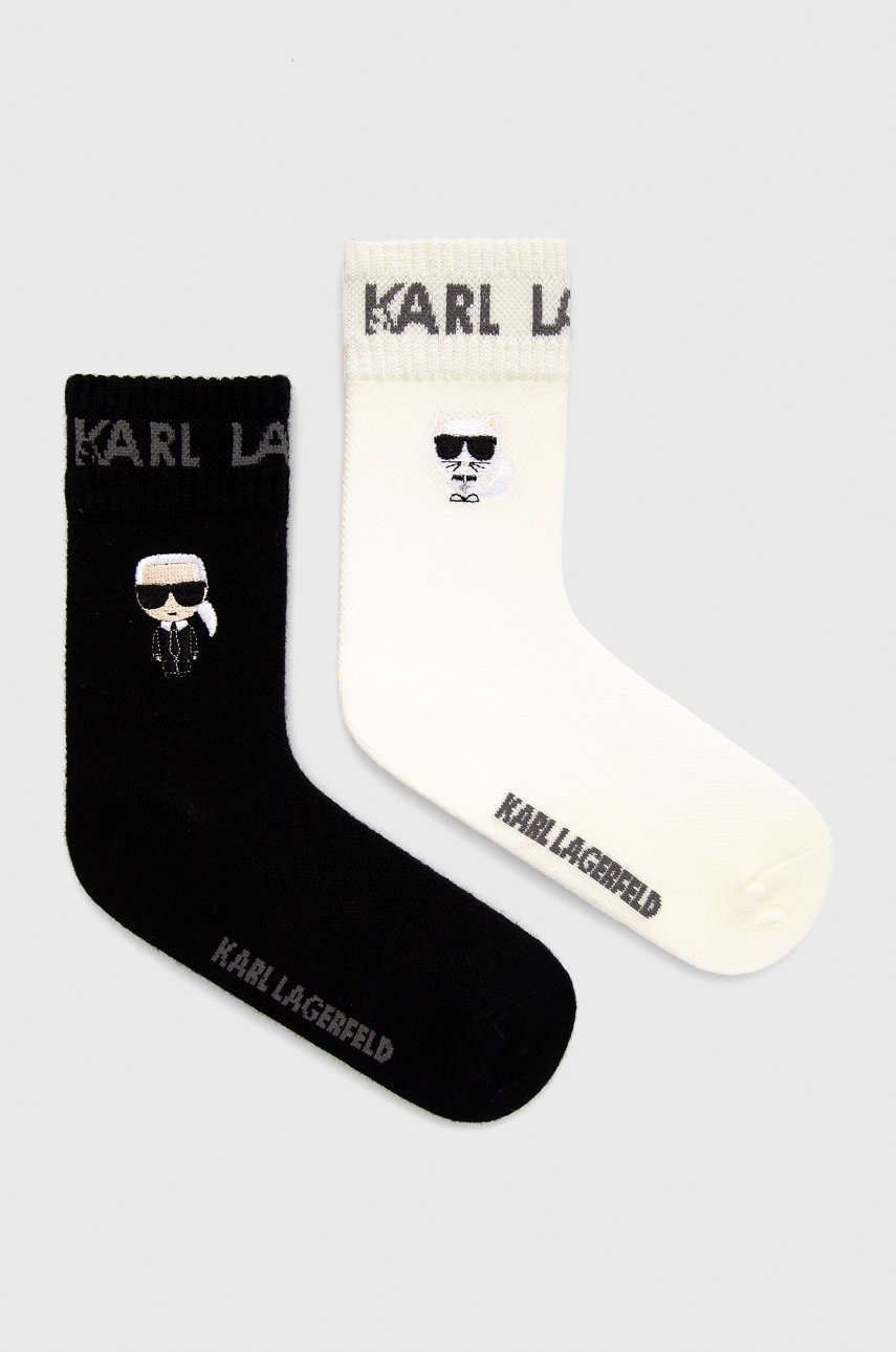 

Кашмирени чорапи Karl Lagerfeld в черно, Черен