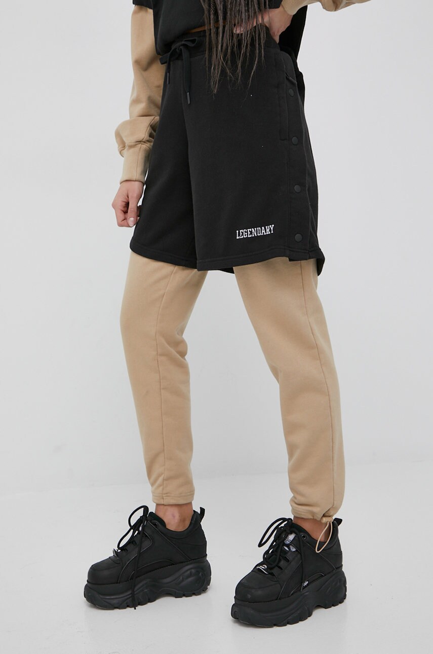 Puma pantaloni de bumbac title nine femei, culoarea negru, modelator