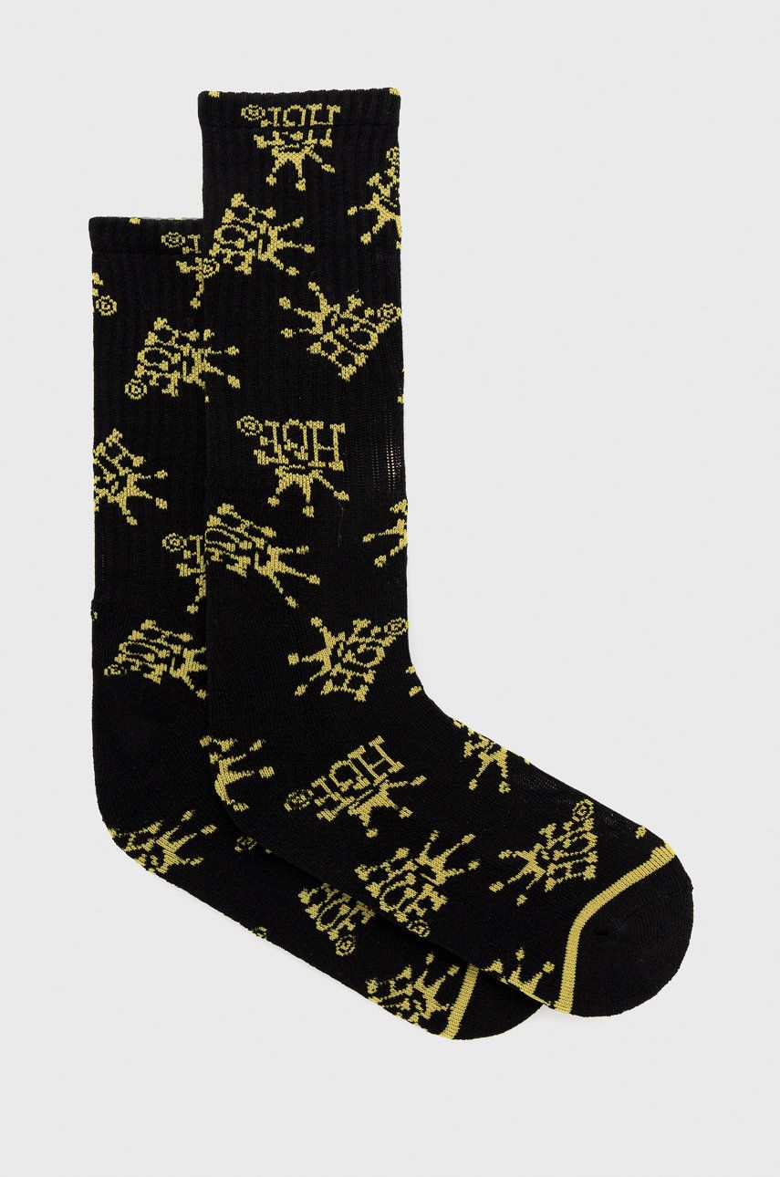 Levně Ponožky HUF dámské, černá barva