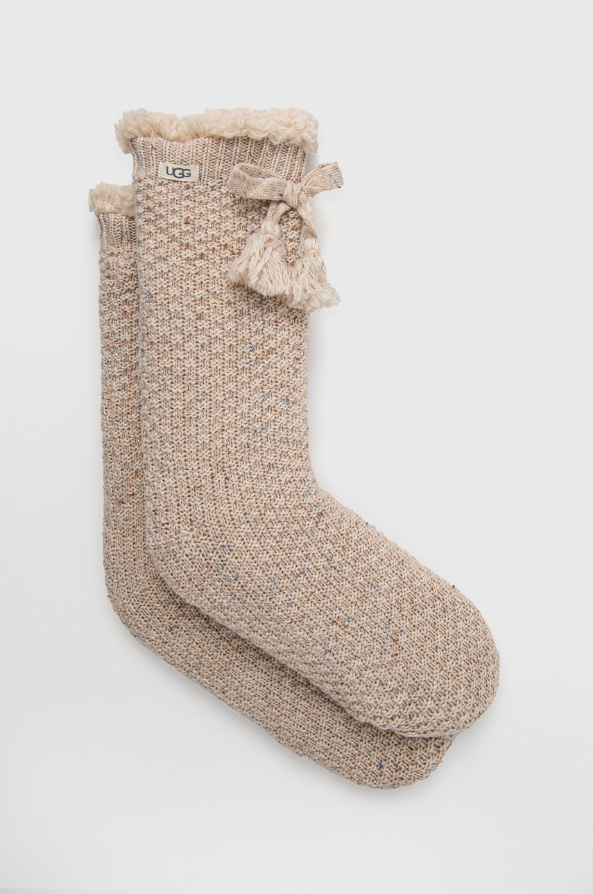 

Чорапи с вълна UGG Fleece Lined Cozy в кремаво, Бежов