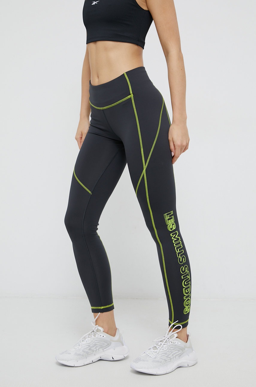 

Легінси Reebok H08953 жіночі колір сірий з принтом