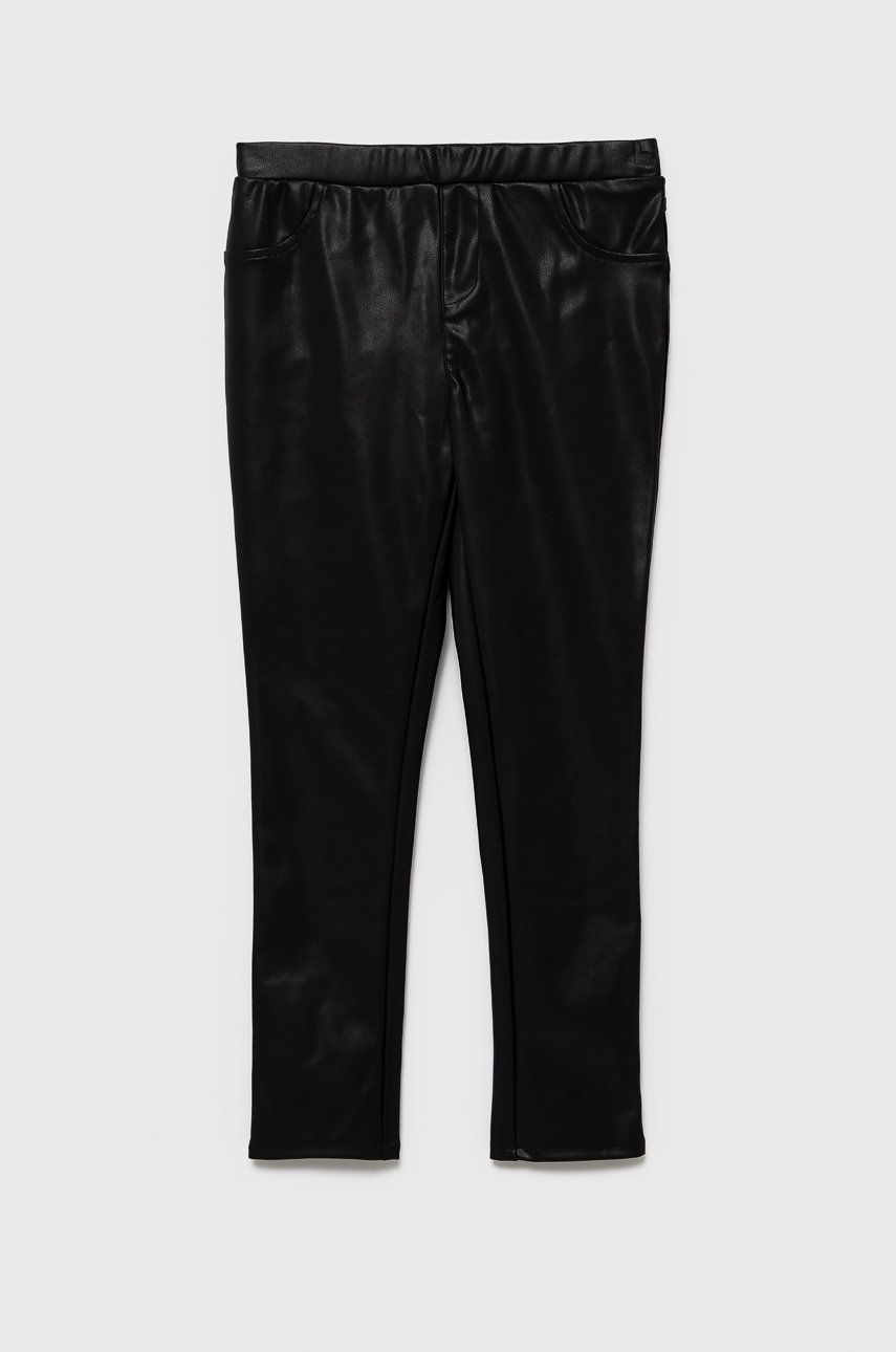 Dětské kalhoty Guess černá barva, hladké - černá -  100% Polyester Provedení: 100% Polyure