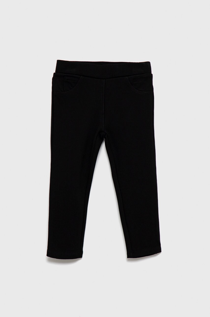 Дитячі легінси Guess колір чорний гладке Дитячі легінси Guess колір чорний гладке