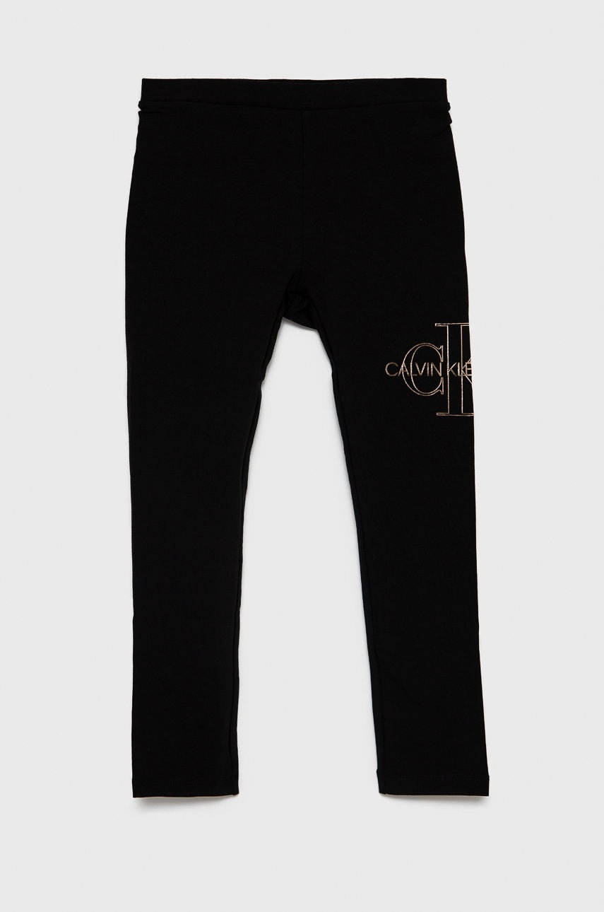 

Детски клин Calvin Klein Jeans в черно с принт, Черен