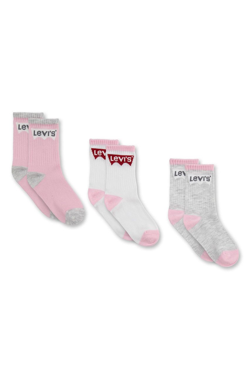 Levně Dětské ponožky Levi's růžová barva