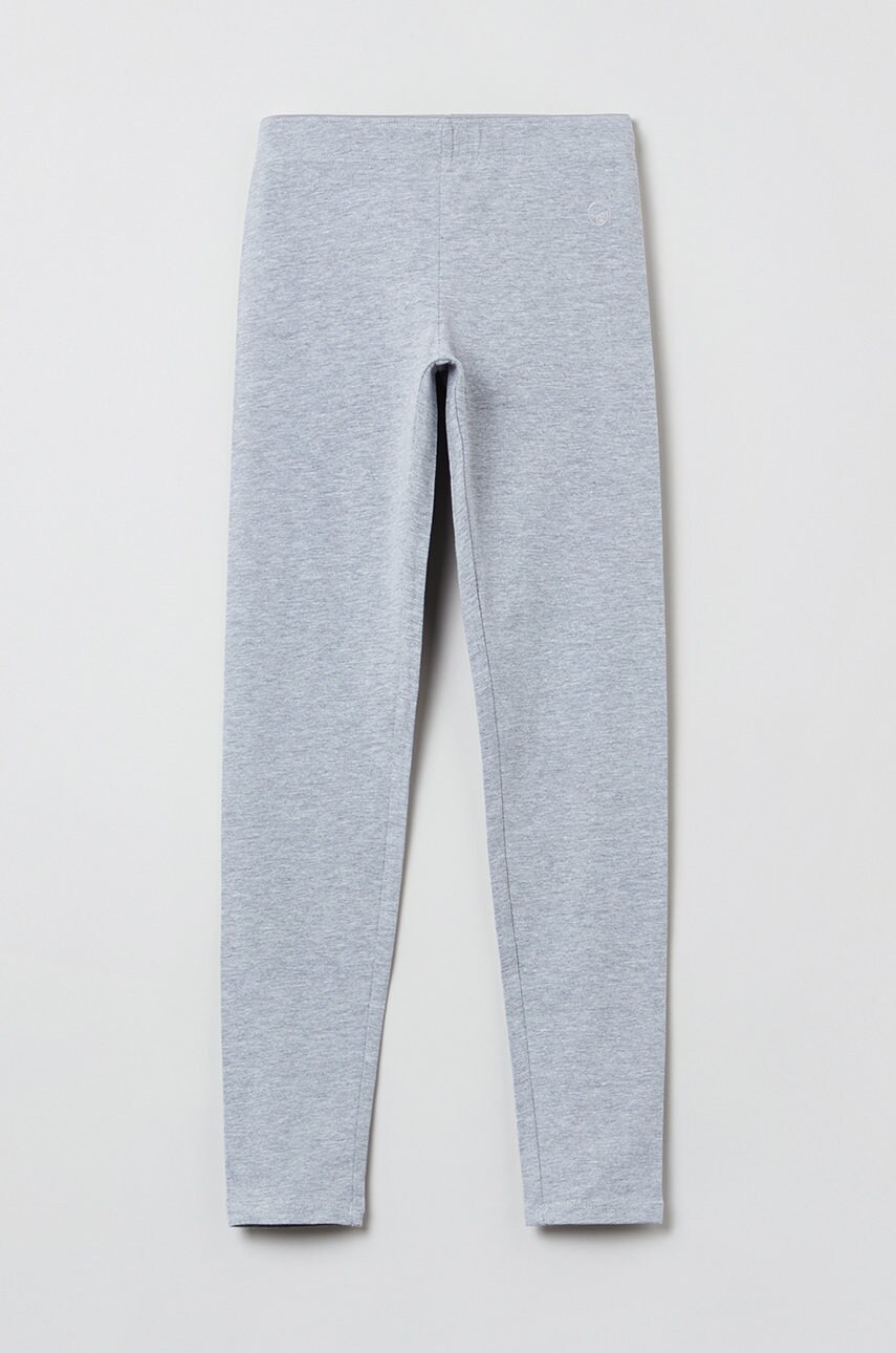 OVS leggins copii culoarea gri, melanj