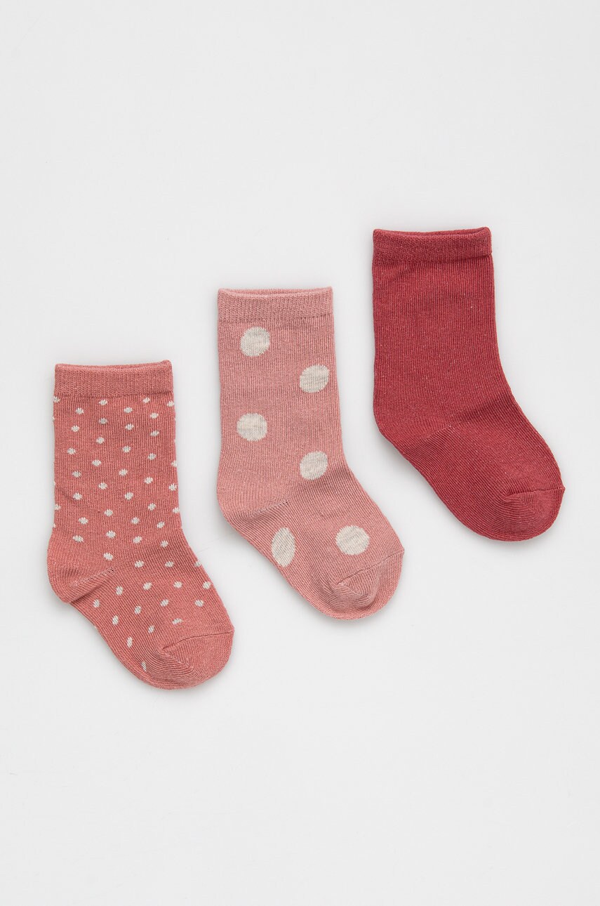 Ovs Șosete copii (3-pack) culoarea roz
