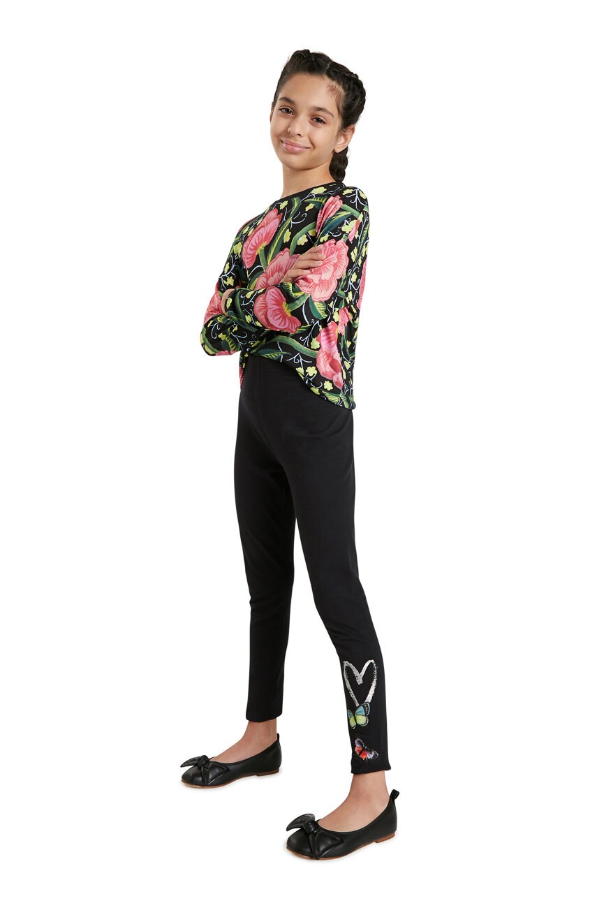 

Детски клин Desigual в черно с апликация, Черен