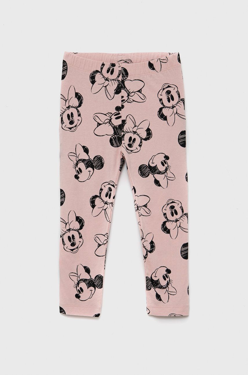 GAP legginsy dziecięce x Disney kolor różowy wzorzyste