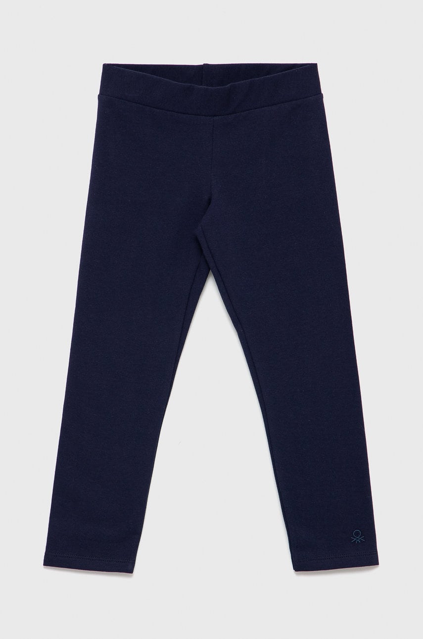 United Colors Of Benetton leggins copii culoarea albastru marin, material neted