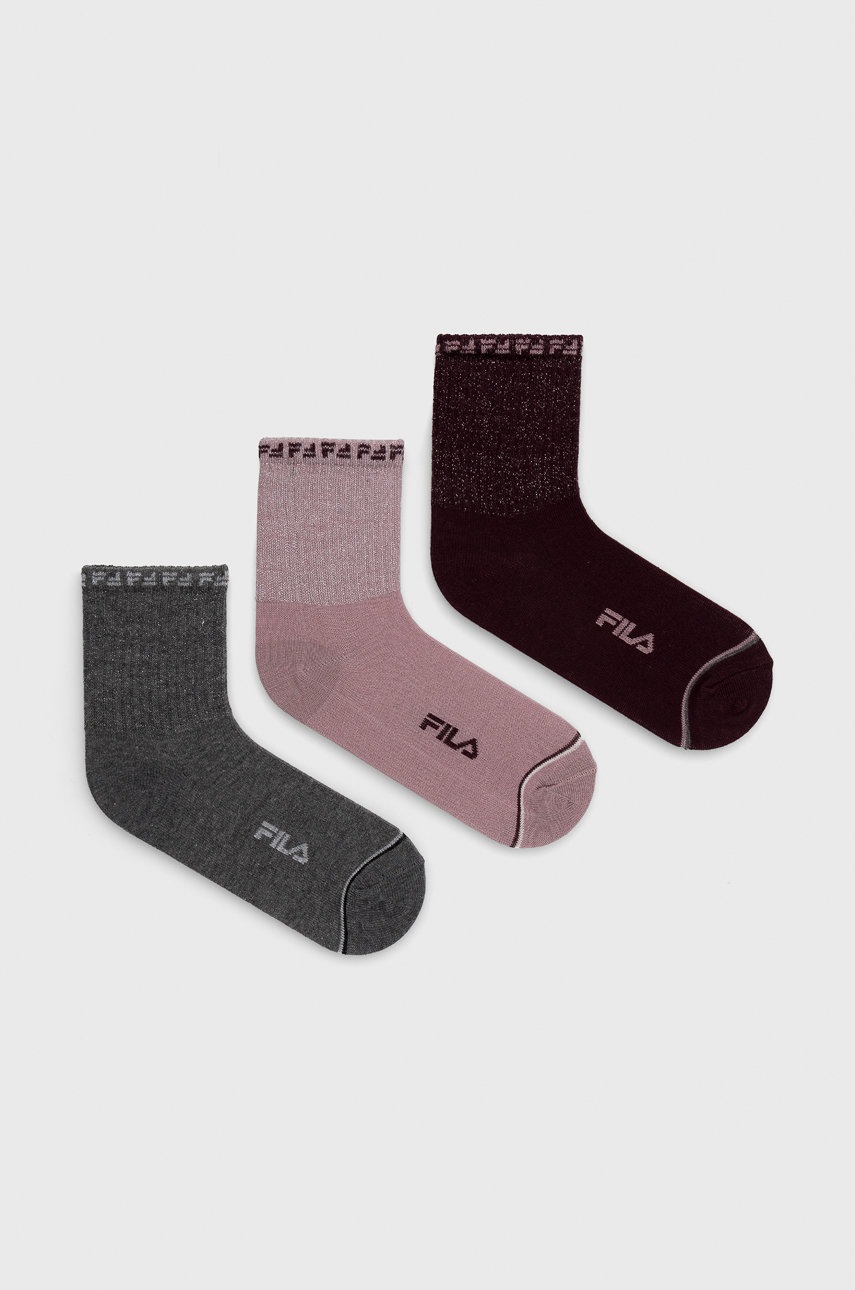 

Детски чорапи Fila (3 чифта) в розово, Розов
