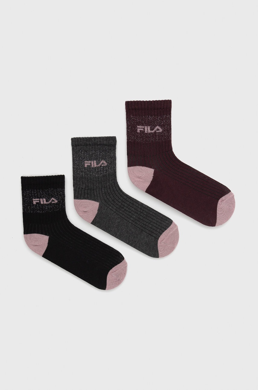 

Детски чорапи Fila (3 чифта) в черно, Черен
