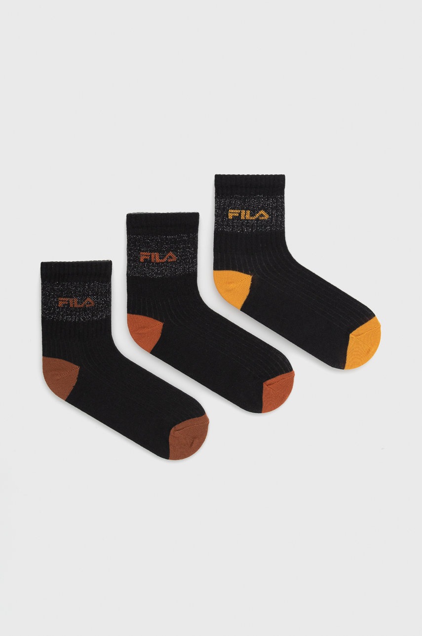 

Детски чорапи Fila (3 чифта) в черно, Черен