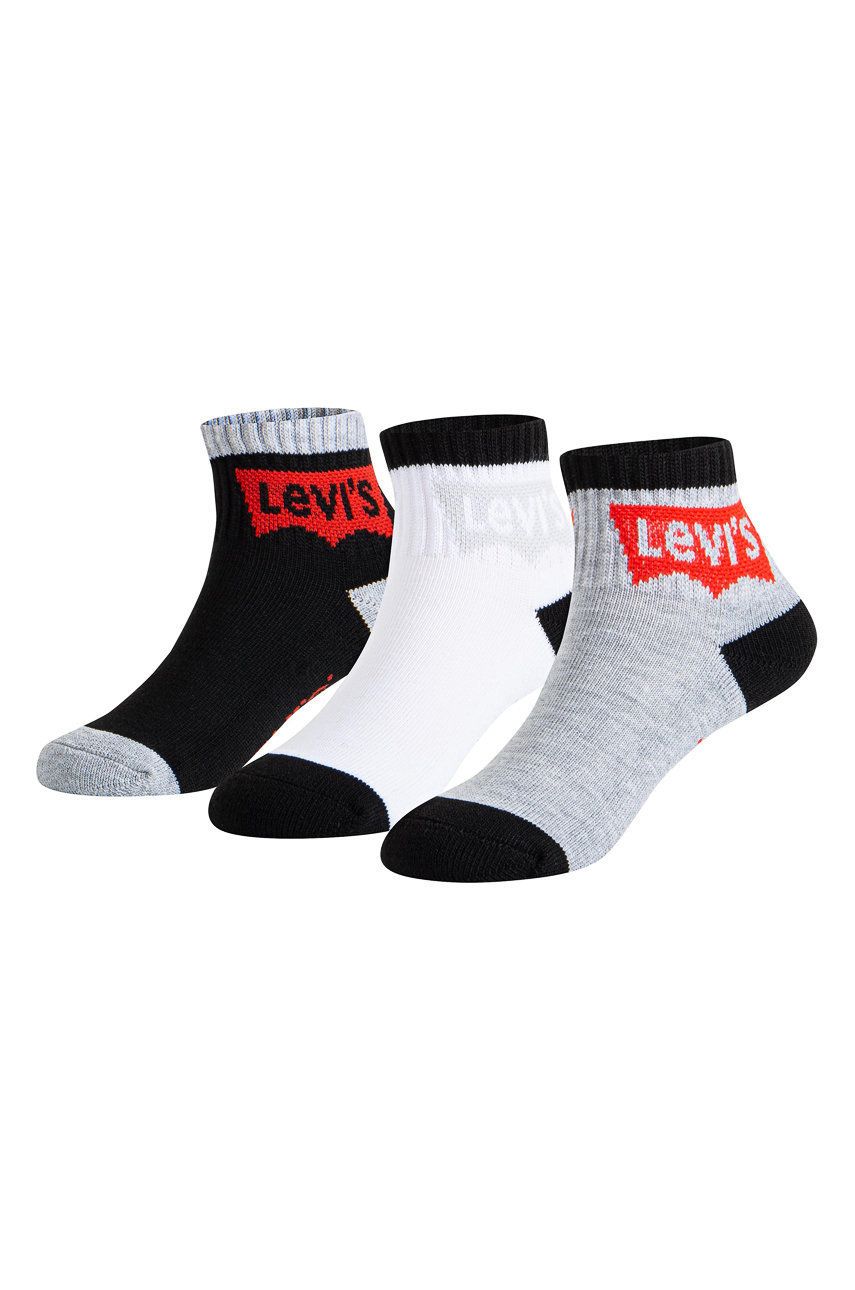 Dětské ponožky Levi′s černá barva - černá -  2% Elastan