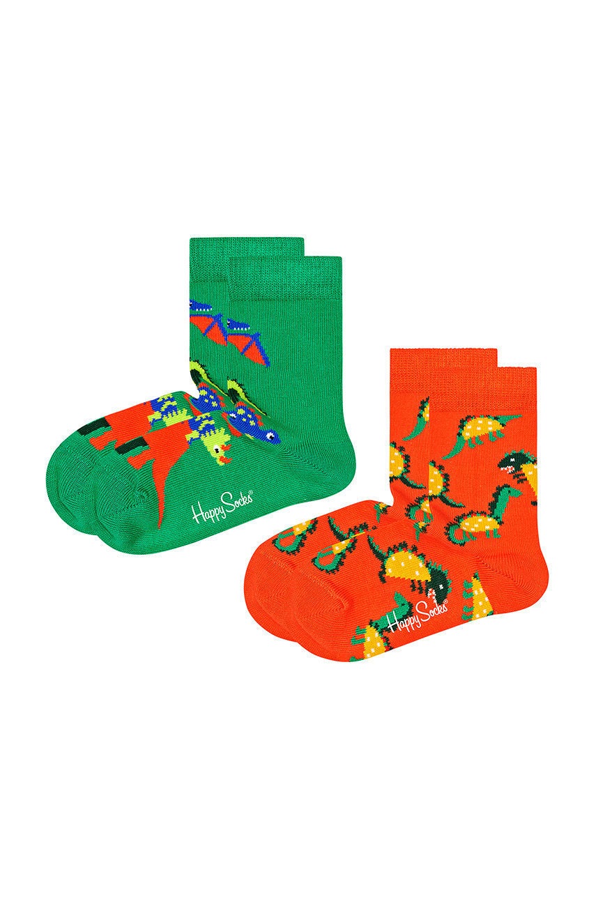 

Happy Socks - Детски чорапи Kids Dinos (2 чифта), Оранжев