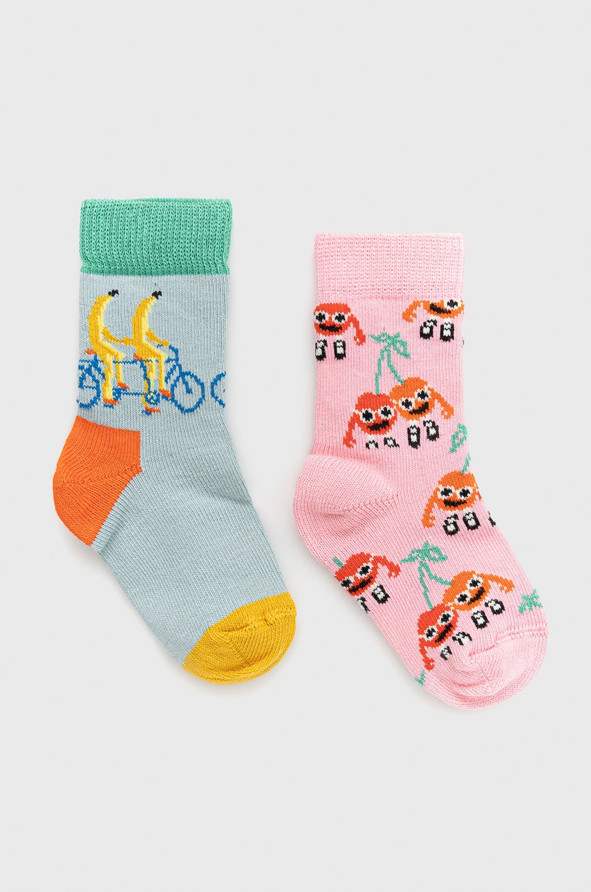 

Детски чорапи Happy Socks Fruit Mates (2 чифта) в розово, Розов