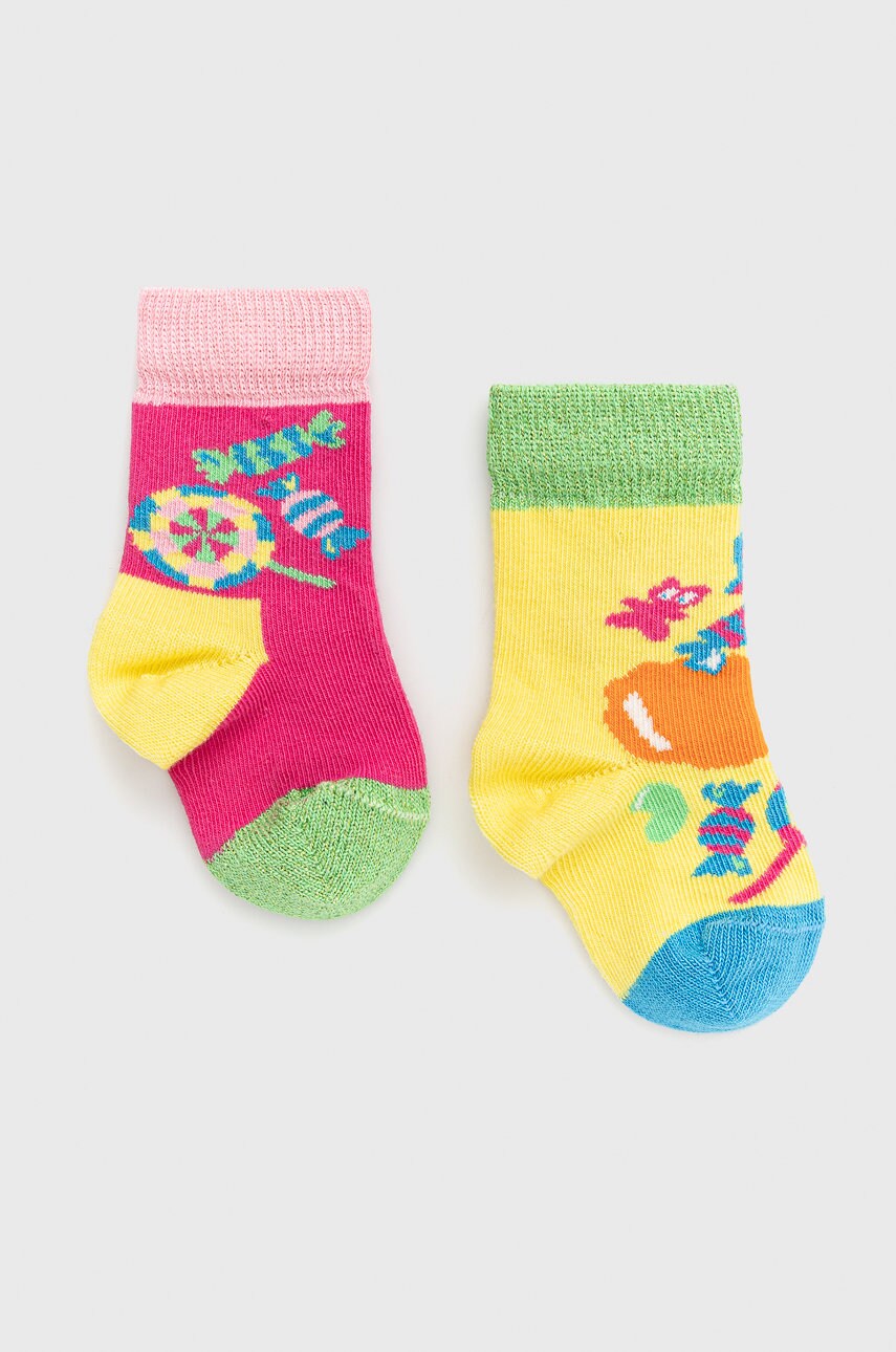 

Happy Socks - Детски чорапи Sugar Rush (2 чифта), Жълт