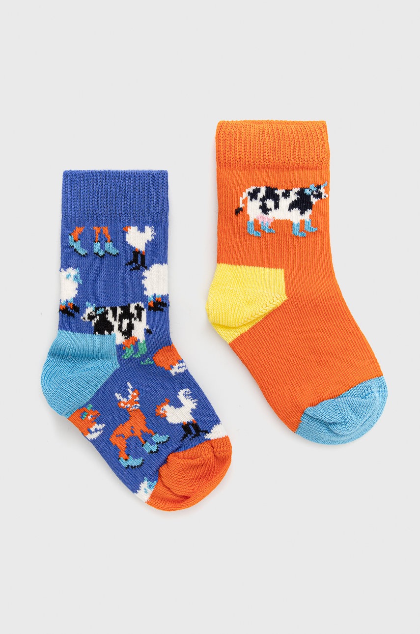 

Детски чорапи Happy Socks Farmlife (2 чифта), Син