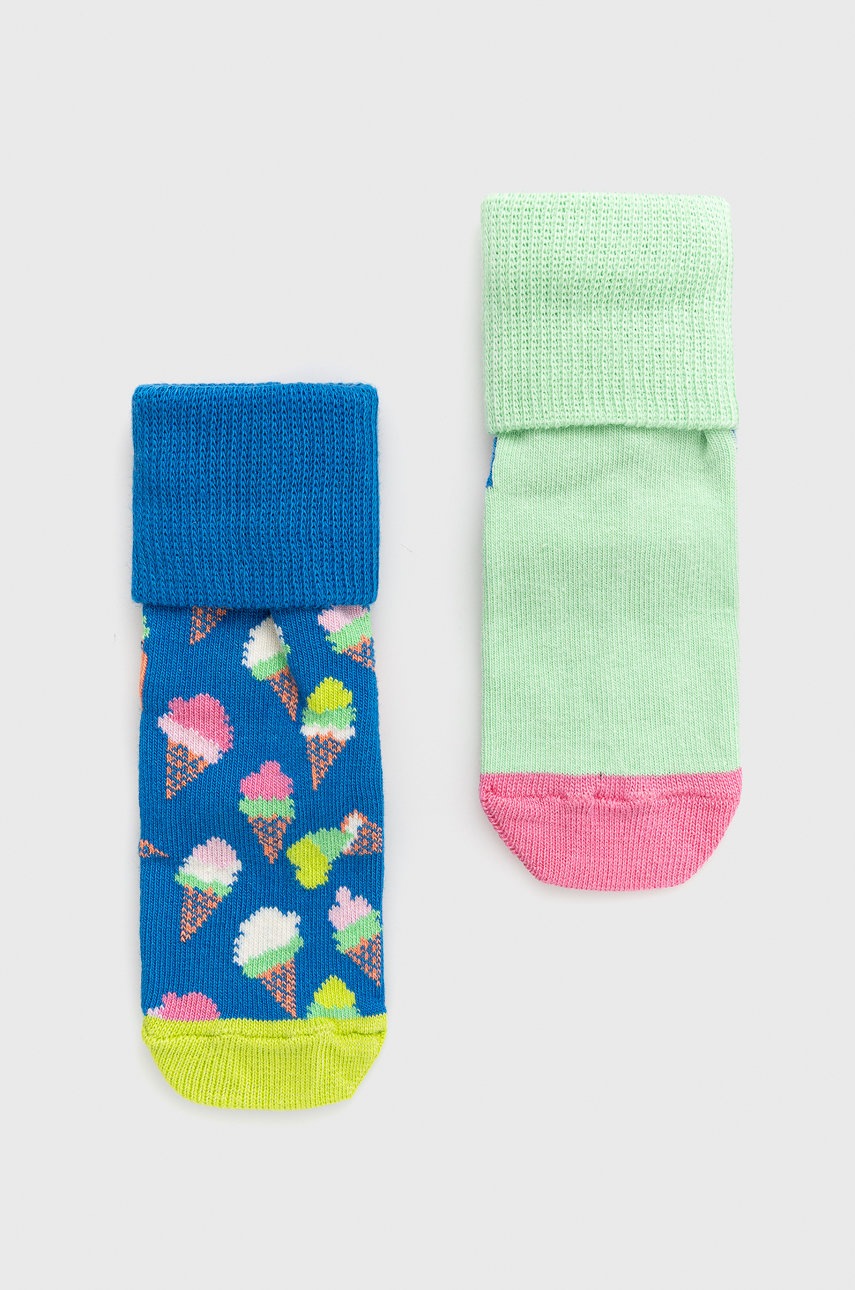 

Happy Socks - Детски чорапи Ice Cream Anti Slip (2 чифта), Син