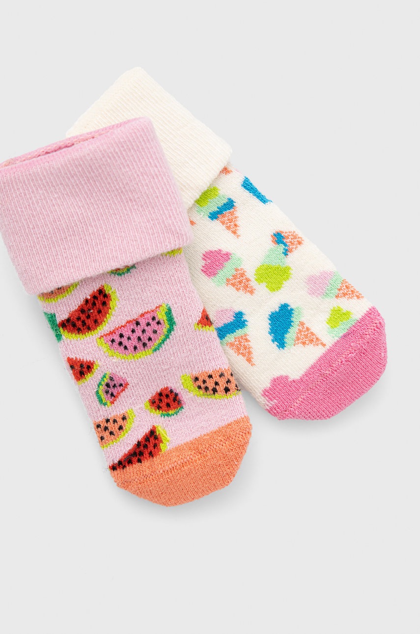 

Детские носки Happy Socks Kids Ice Cream Terry (2-Pack) цвет розовый