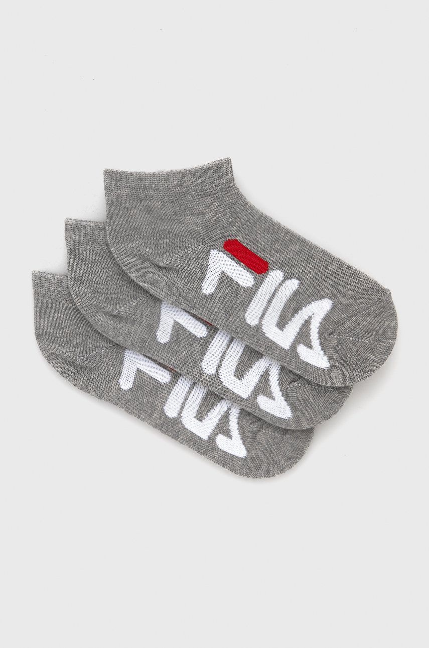 Dětské ponožky Fila (3-pack) šedá barva - šedá -  75% Bavlna