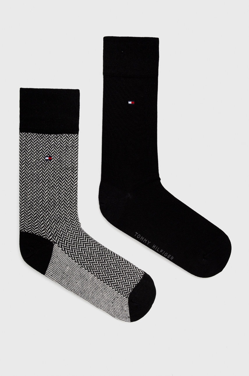 

Чорапи Tommy Hilfiger мъжки в черно, Черен