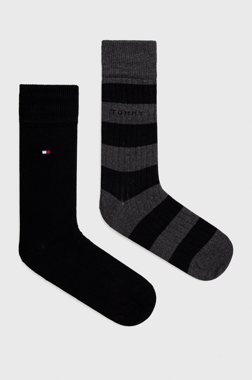 

Чорапи Tommy Hilfiger мъжки в черно, Черен