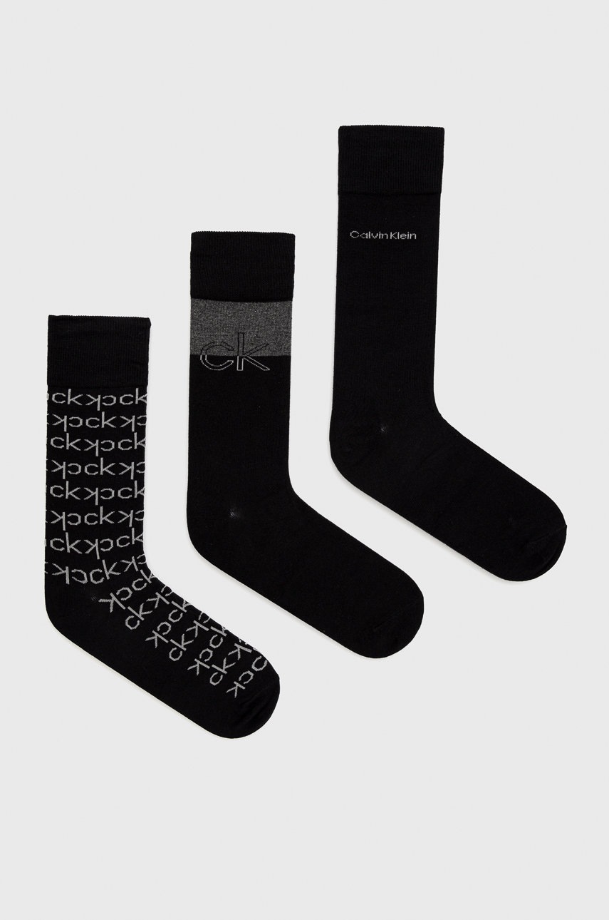 

Чорапи Calvin Klein мъжки в черно, Черен
