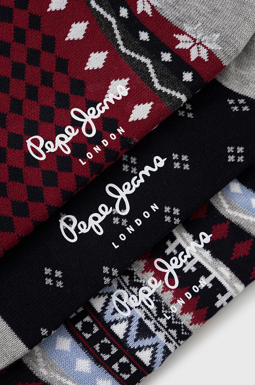 

Шкарпетки Pepe Jeans Artie (3-pack) чоловічі колір бордовий