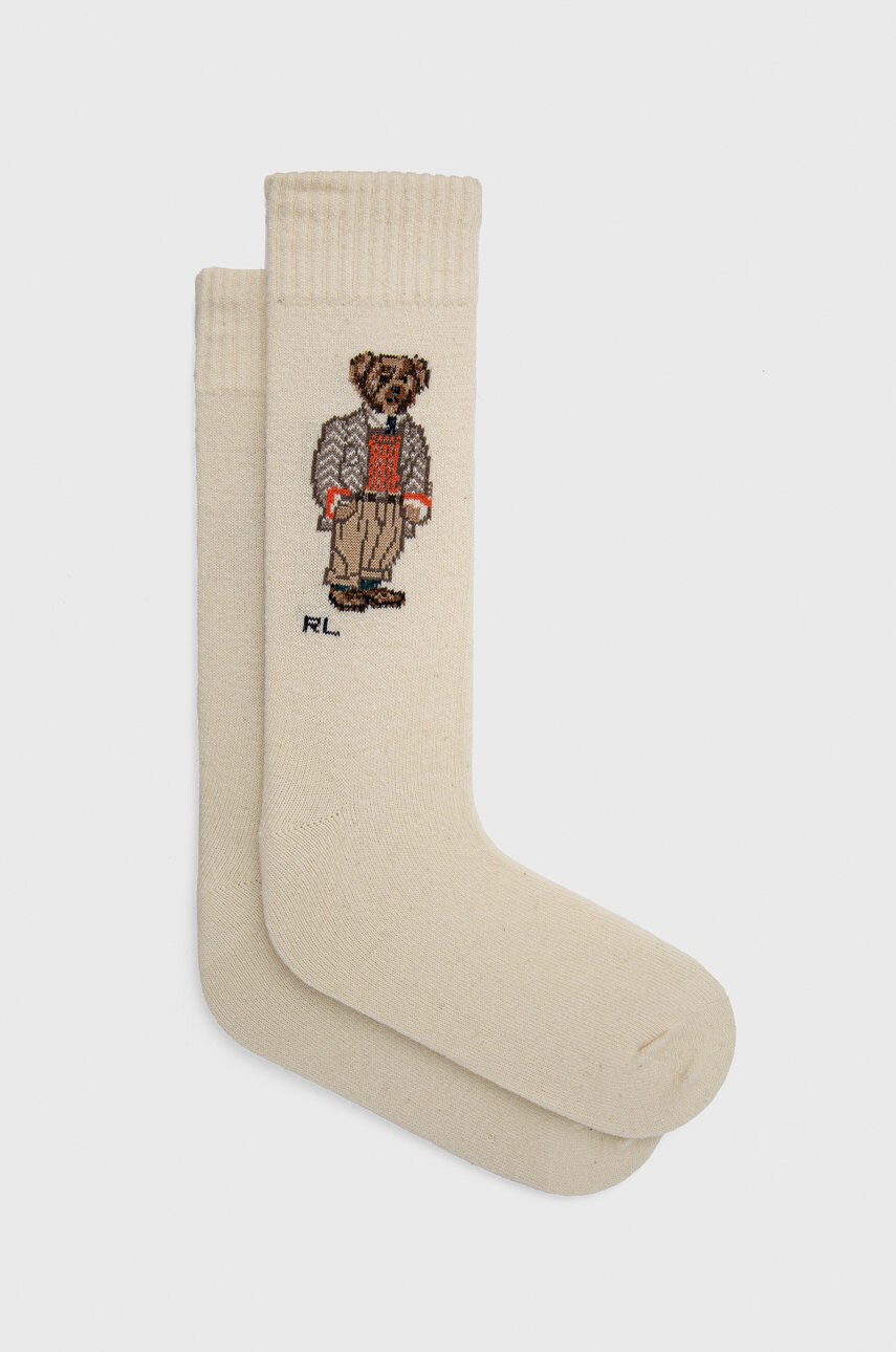 

Вълнени чорапи Polo Ralph Lauren в кремаво, Бежов