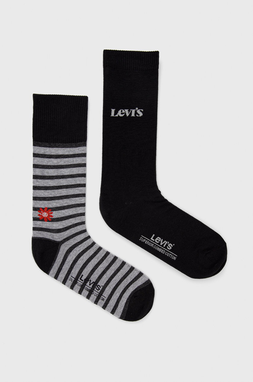 

Чорапи Levi's мъжки в черно, Черен