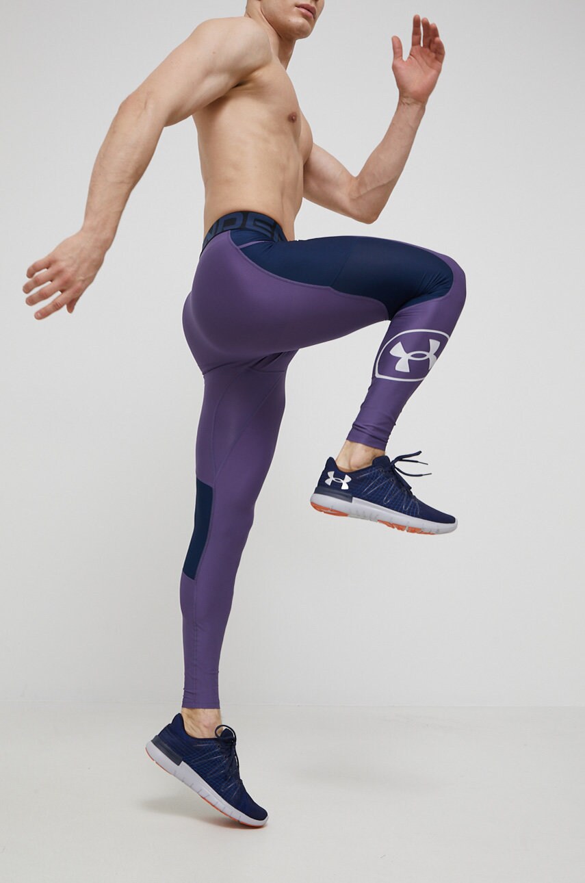 Under armour colanti barbati, culoarea violet, modelator